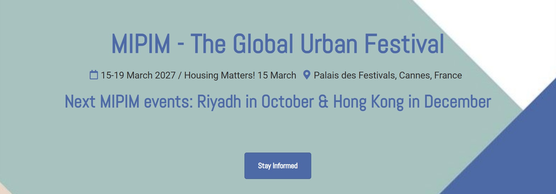 JETZT INFORMIEREN ÜBER DIE MIPIM 2027!